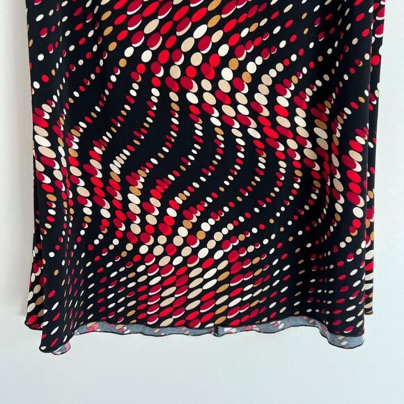 VINTAGE BLACK AND RED WRAPPER POLKA DOT MIDI SKIRT - Picture 6 of 8